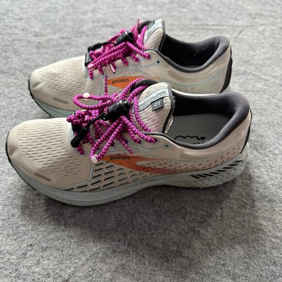 Brooks Running Shoes Women's 9.5 White Blue Orange Adrenaline GTS 21 - Picture 1 of 9